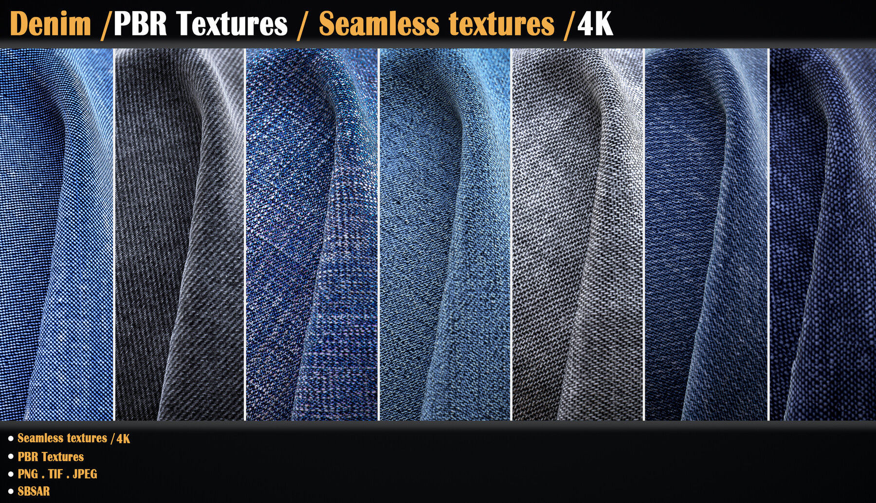 Denim / PBR Textures / Seamless textures /4K