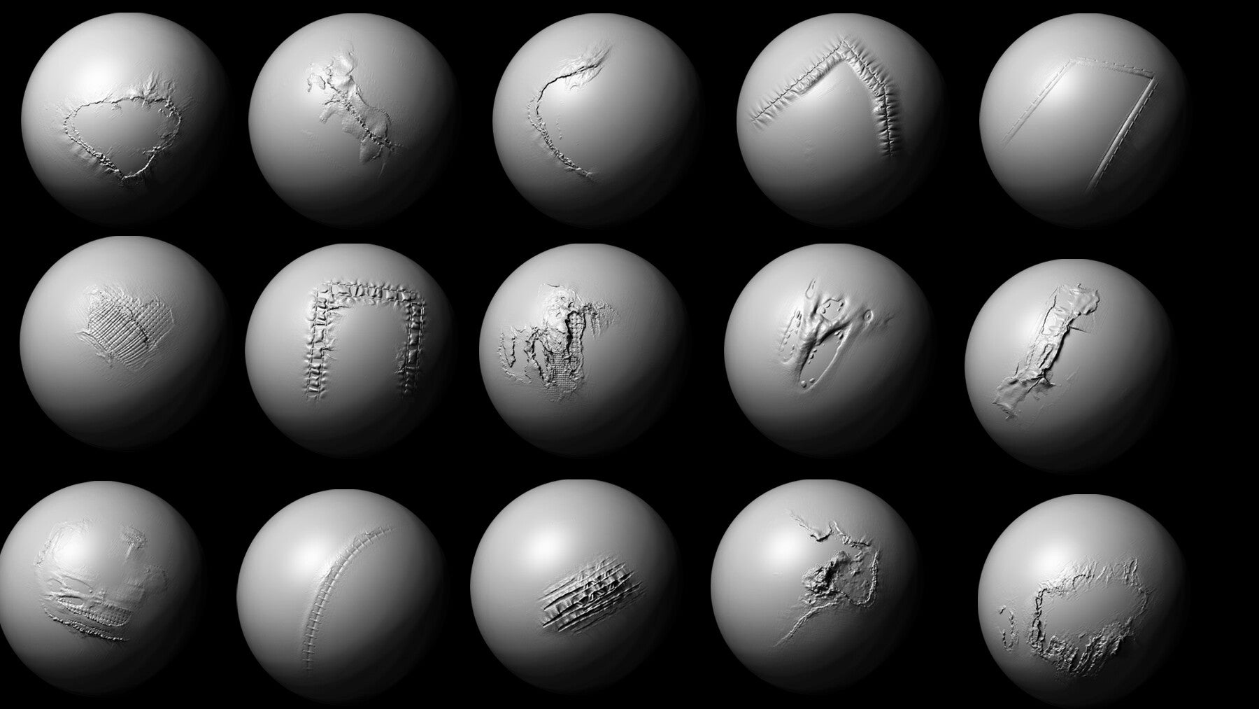 20 Torn Fabric Brushes for Zbrush Blender and Substance Painter