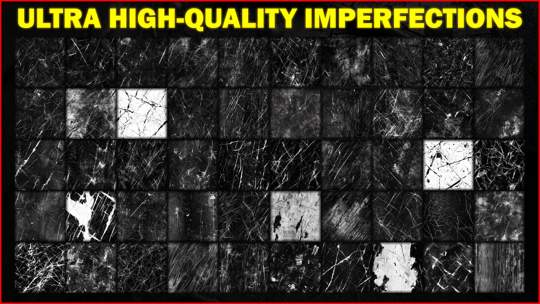 100 Ultra High-Quality Surface Imperfections / Stencil Imperfections (Seamless and Tileable) Vol 10