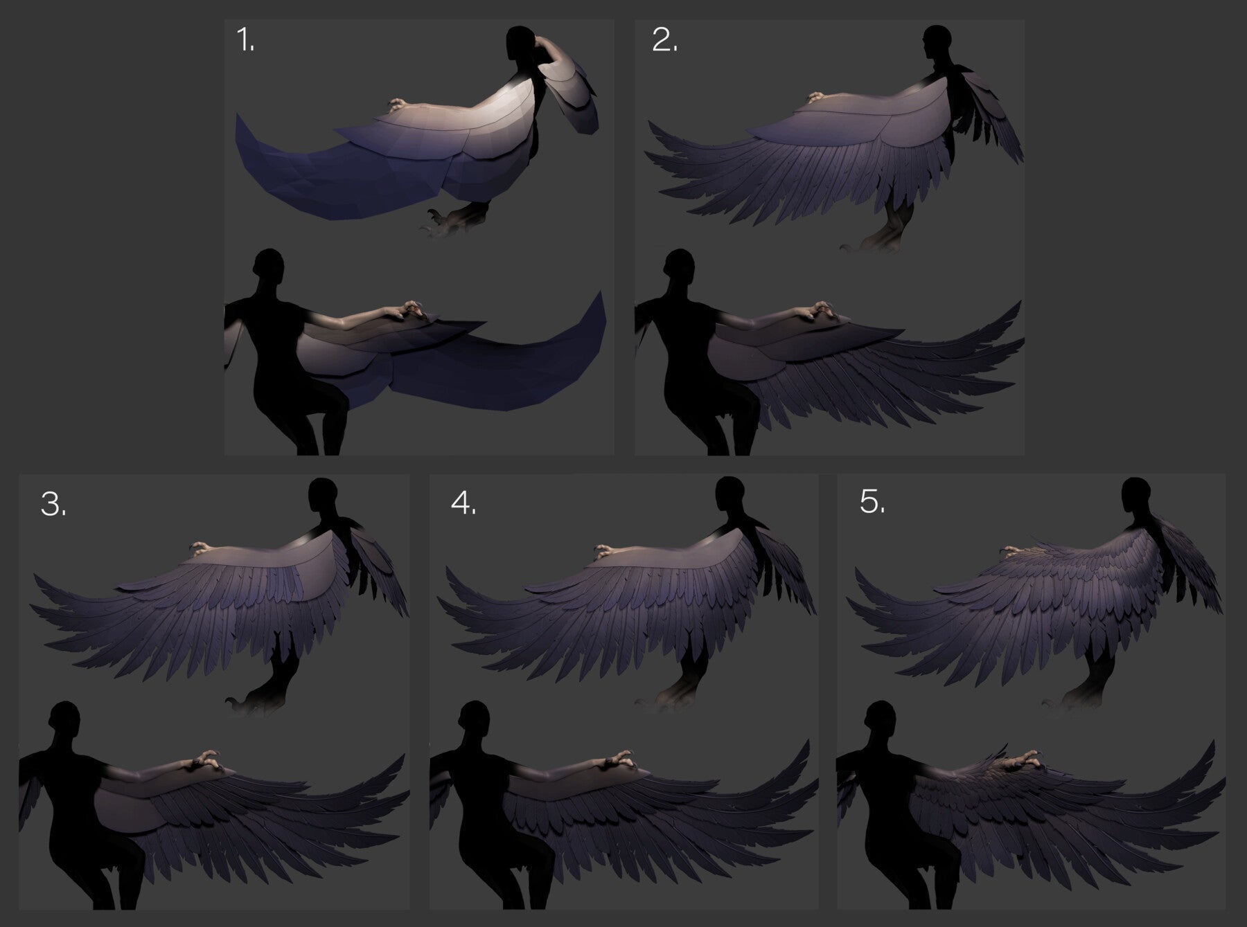 Stylized Feather IMM brushes (ZBrush 2019.1 and higher)