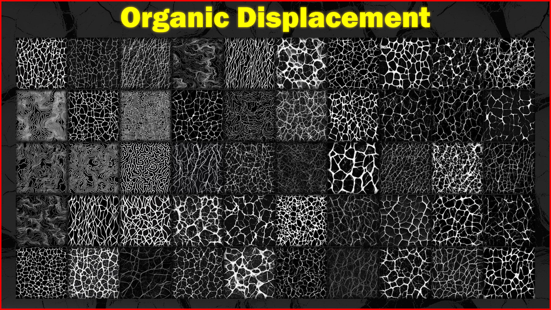 100 Ultra High-Quality Organic Displacements / Organic Alpha (Seamless and Tileable) Vol 1