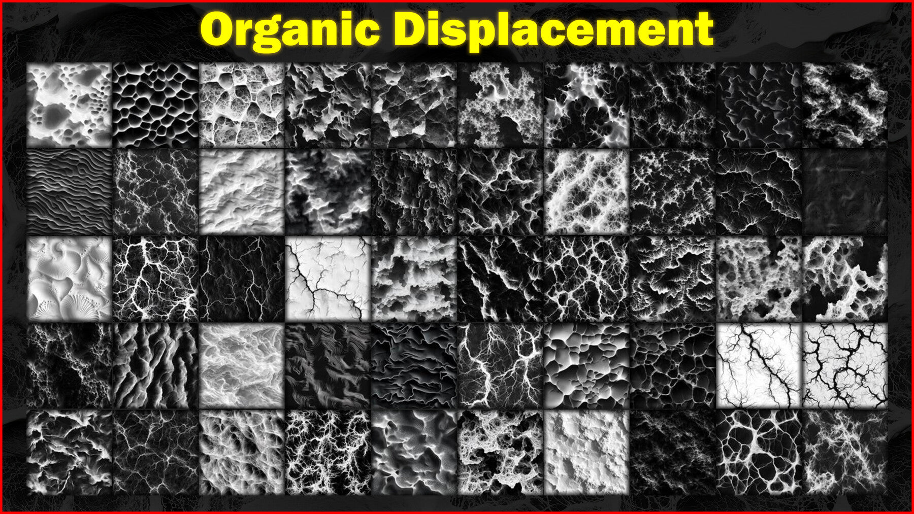 100 Ultra High-Quality Organic Displacements / Organic Alpha (Seamless and Tileable) Vol 2