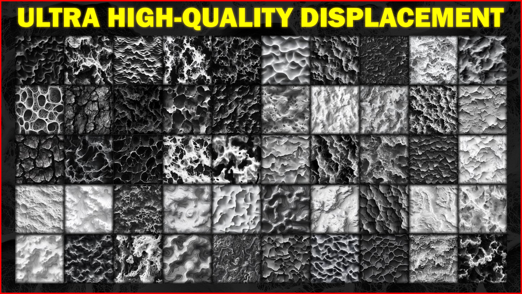 100 Ultra High-Quality Organic Displacements / Organic Alpha (Seamless and Tileable) Vol 2