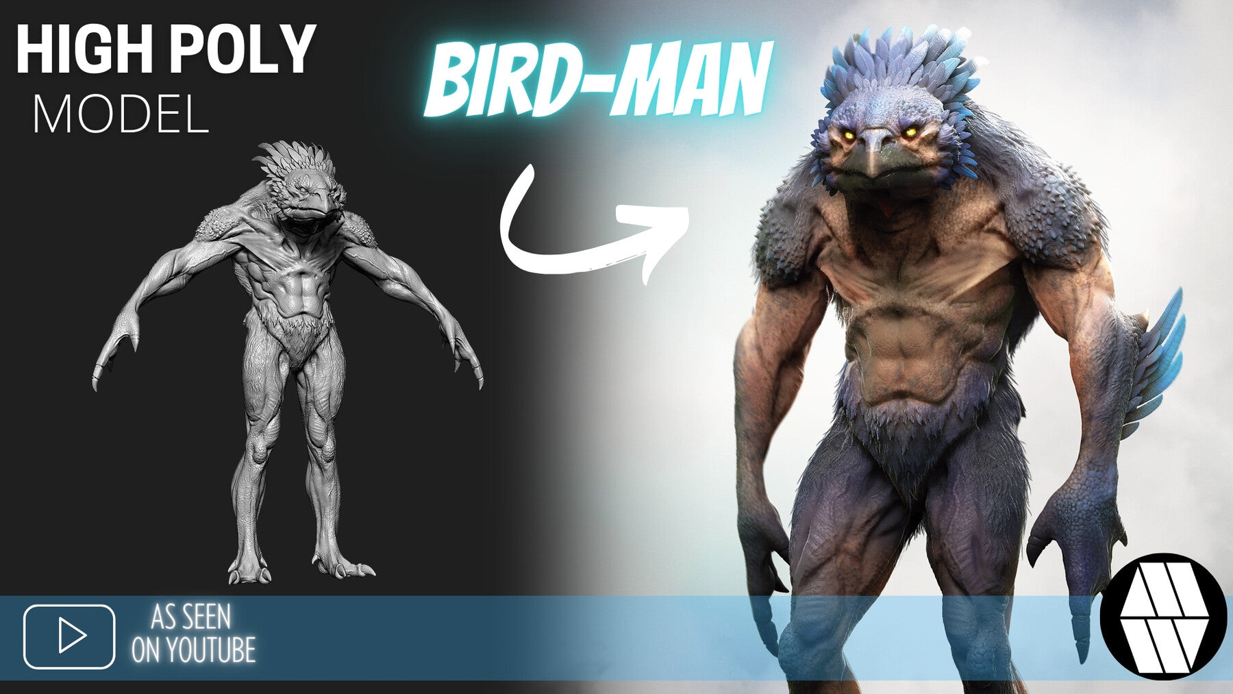 ZBrush Model: Bird-Man High Poly ZTL & FBX