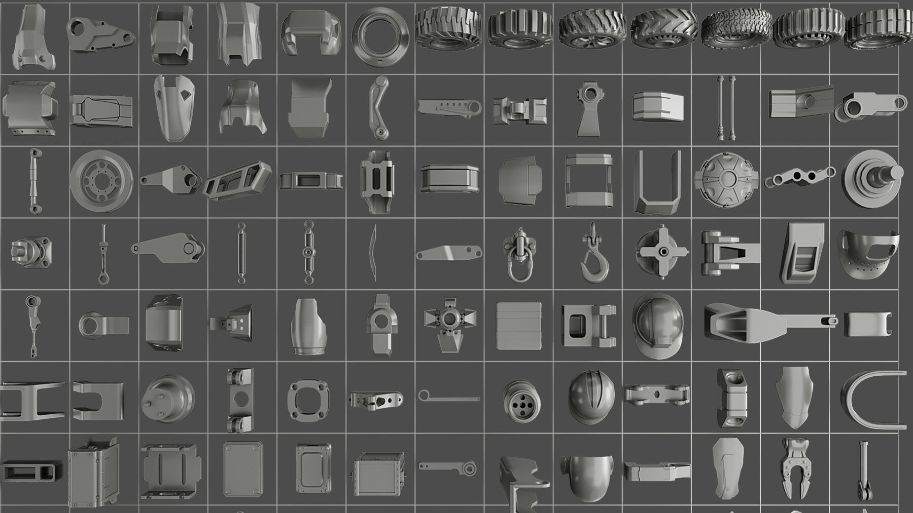 200 Hard Surface Kitbash Parts