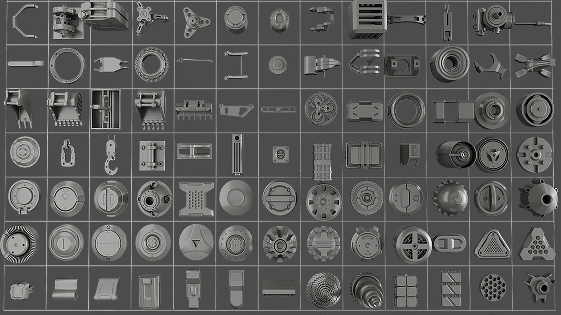 200 Hard Surface Kitbash Parts