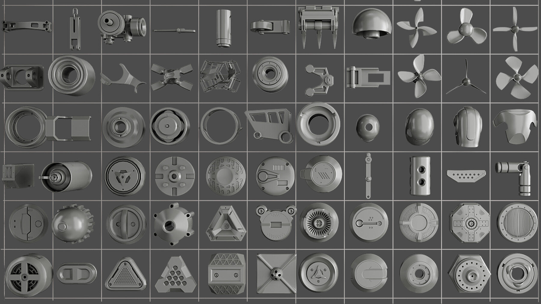 200 Hard Surface Kitbash Parts