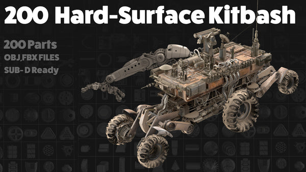 200 Hard Surface Kitbash Parts