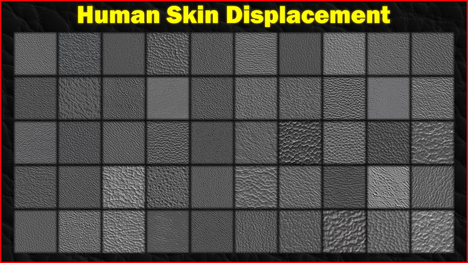 100 Ultra High-Quality Human Skin Displacements / Human Skin Alpha (Seamless and Tileable) Vol 2