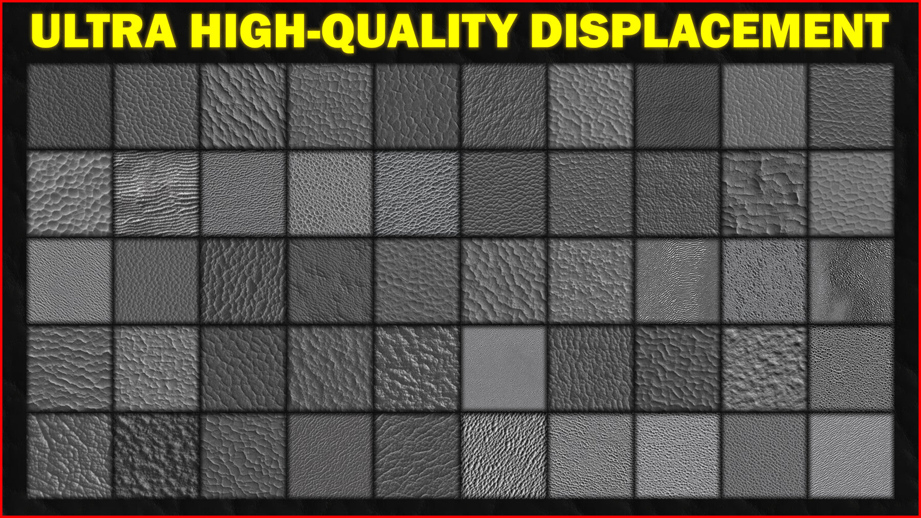 100 Ultra High-Quality Human Skin Displacements / Human Skin Alpha (Seamless and Tileable) Vol 1