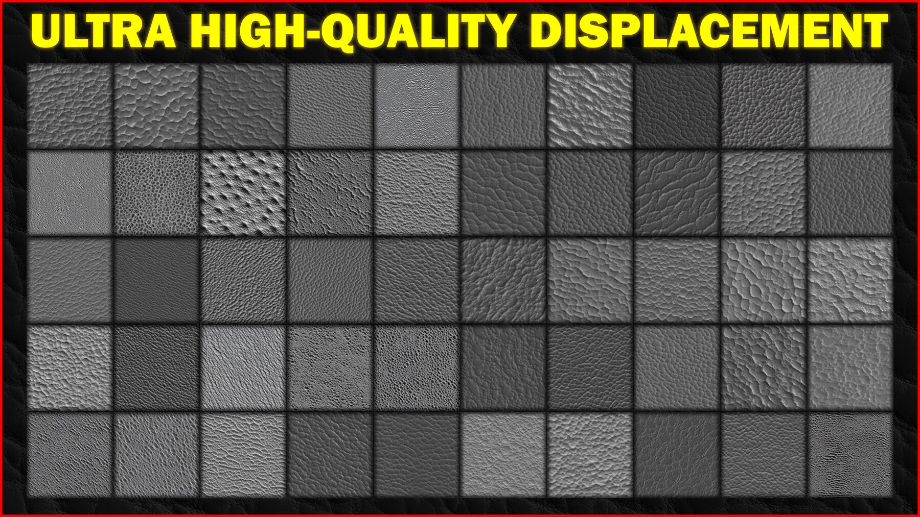 100 Ultra High-Quality Human Skin Displacements / Human Skin Alpha (Seamless and Tileable) Vol 2