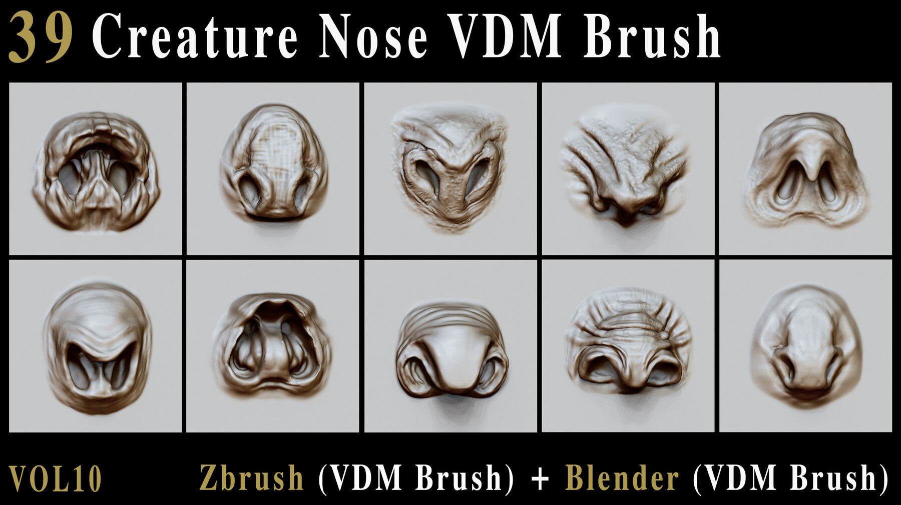 39 Creature Nose VDM Brush - For ZBrush & Blender – Vol10