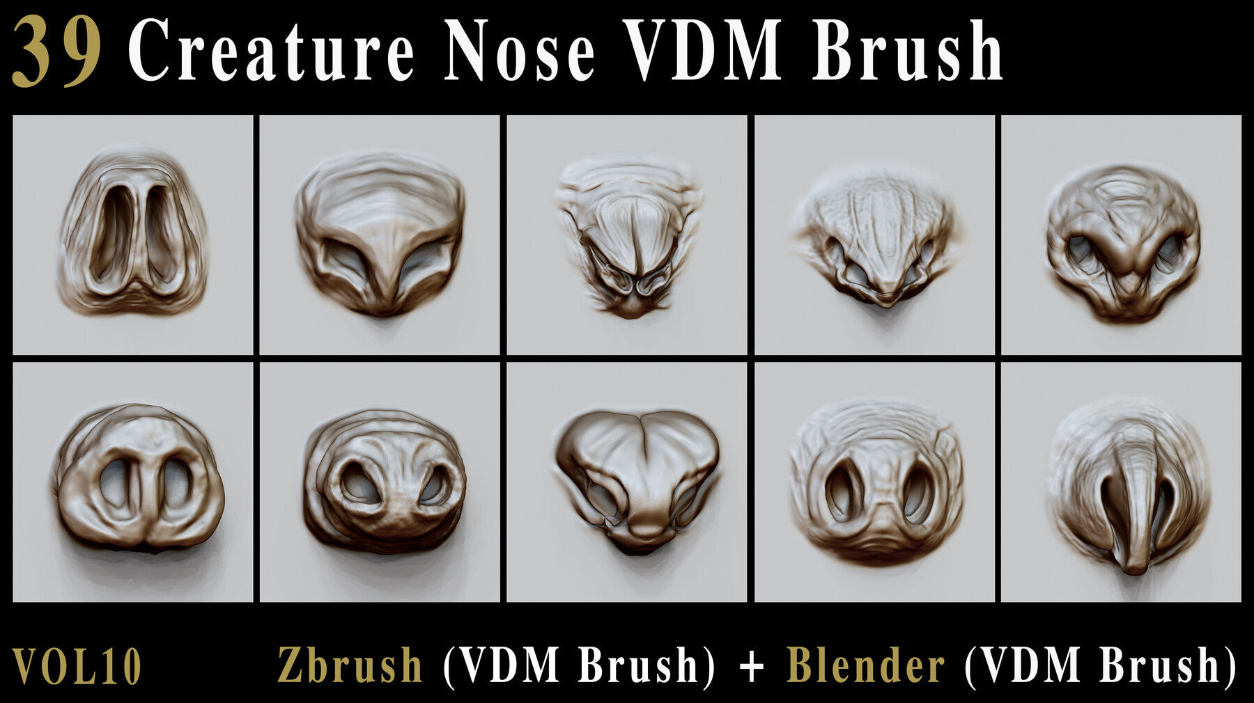 39 Creature Nose VDM Brush - For ZBrush & Blender – Vol10