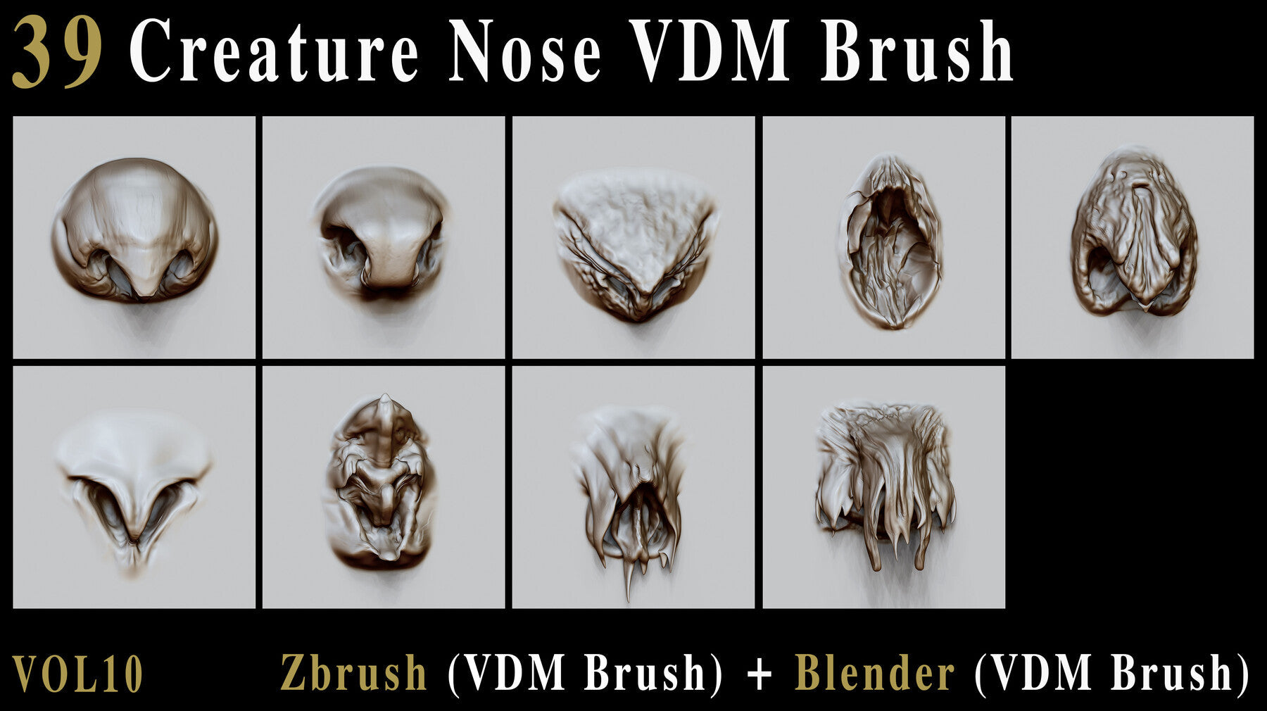 39 Creature Nose VDM Brush - For ZBrush & Blender – Vol10