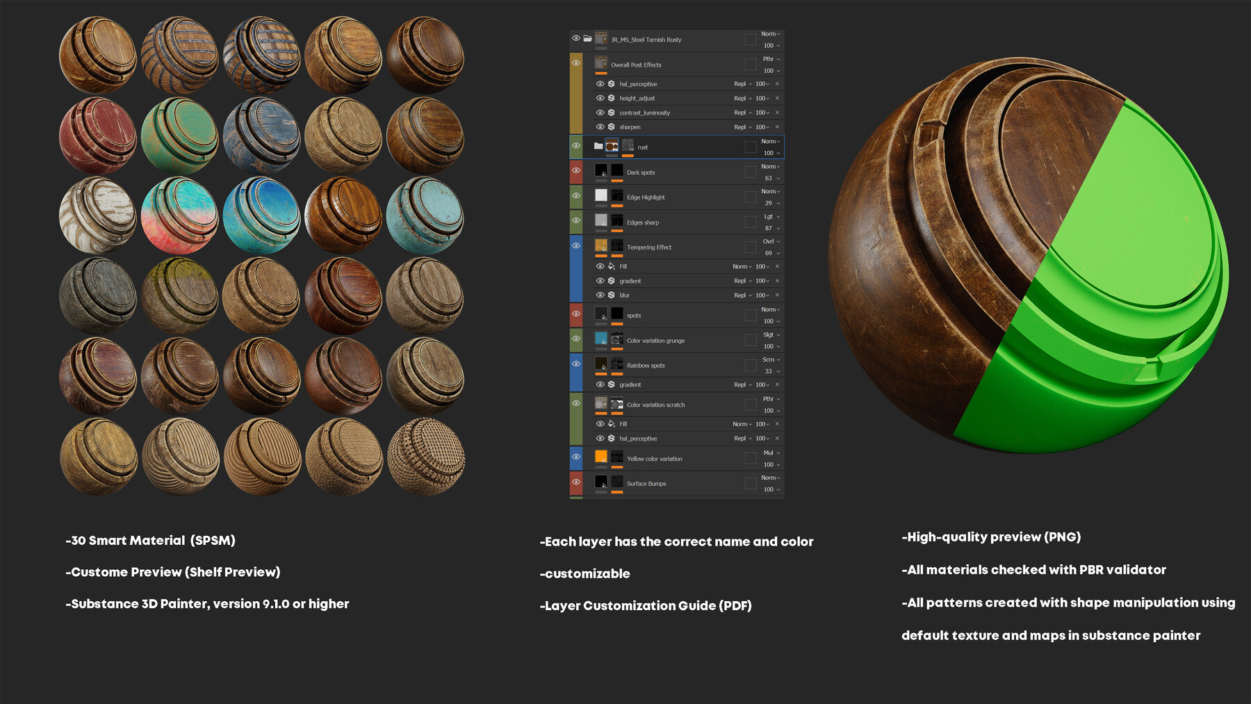 Wood Signature Smart Materials Substance 3d painter