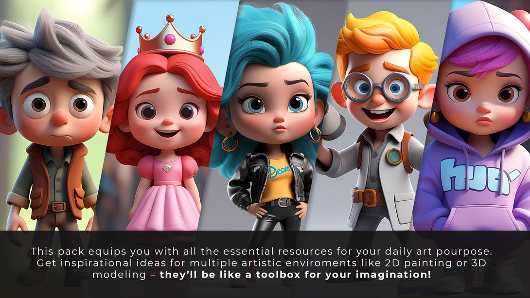 Kid Reference 400 Cartoon Kids References for Artists | S3ART Store