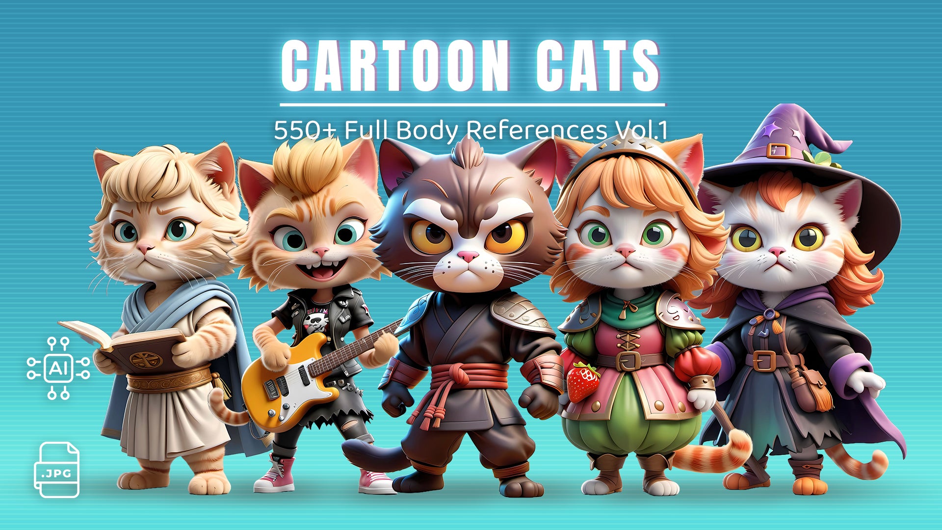 550+ Cartoon Cats Vol.1