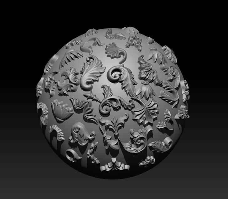 150 Ornament Brushes, 4K Alphas and 3D Models, Vol.01