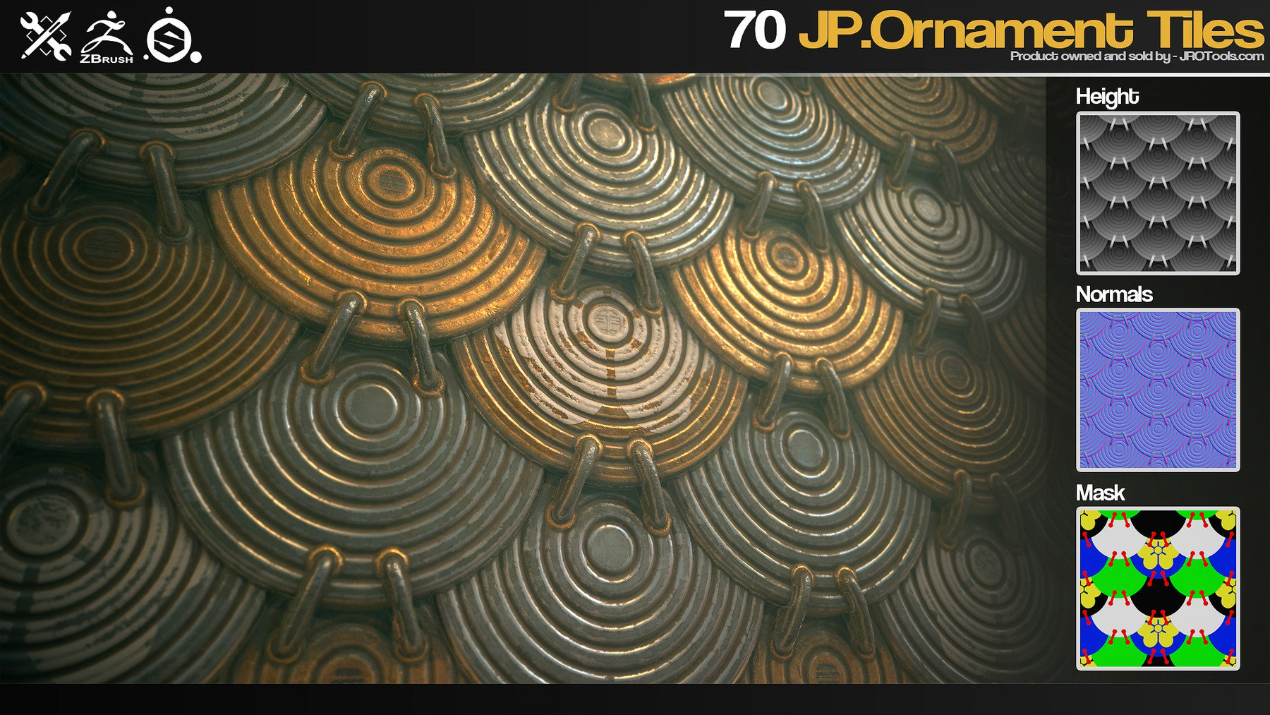 ZBrush/SP - 70 JP.Ornament Tiles