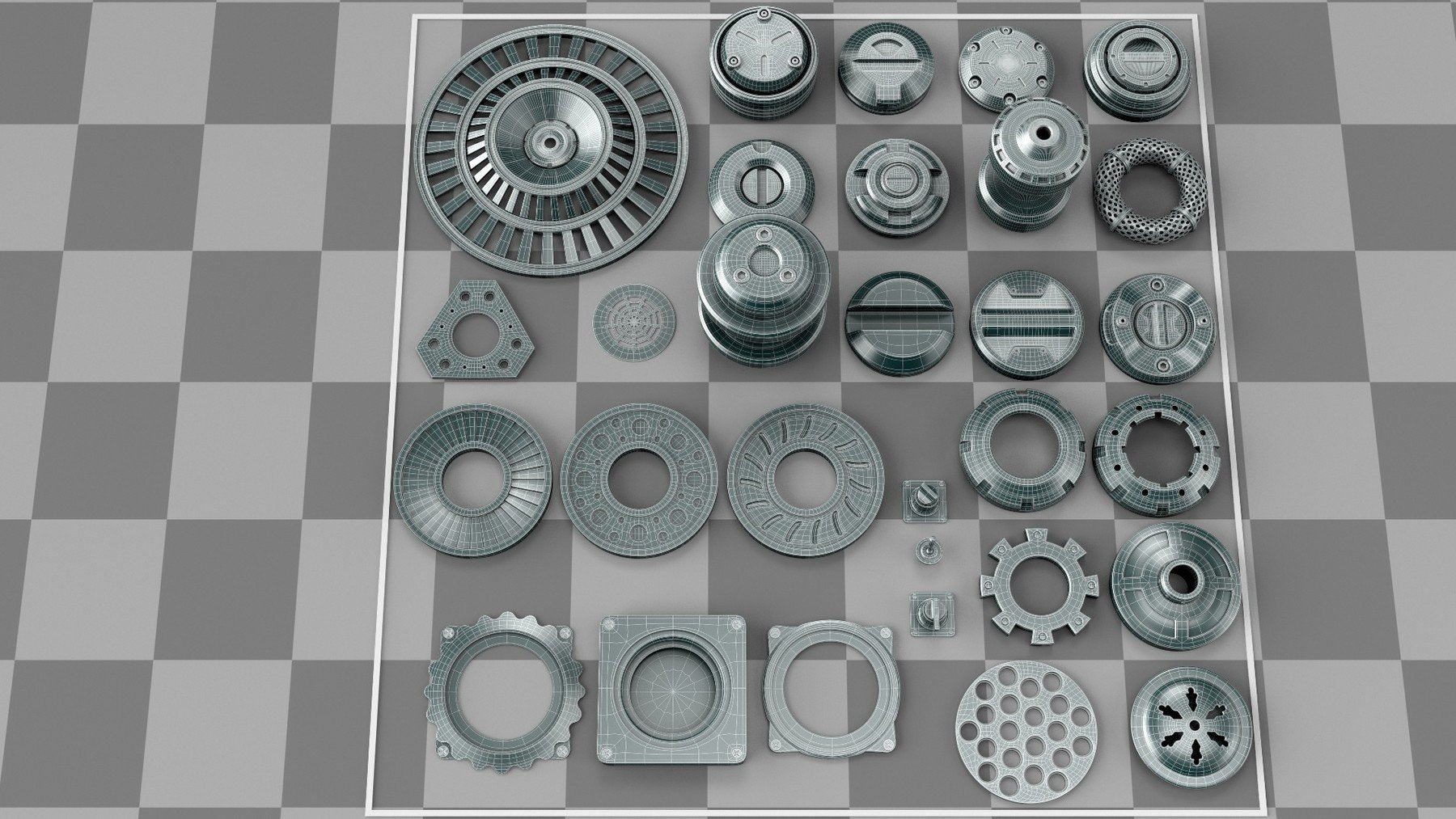 100+ Steampunk KITBASH PACK (Zbrush IMM Brushes) Game ready topology