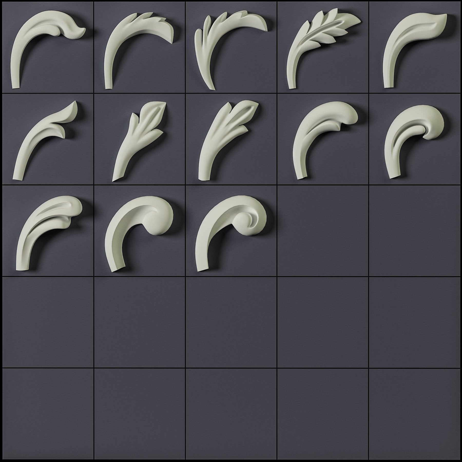 150 Ornament Brushes, 4K Alphas and 3D Models, Vol.01