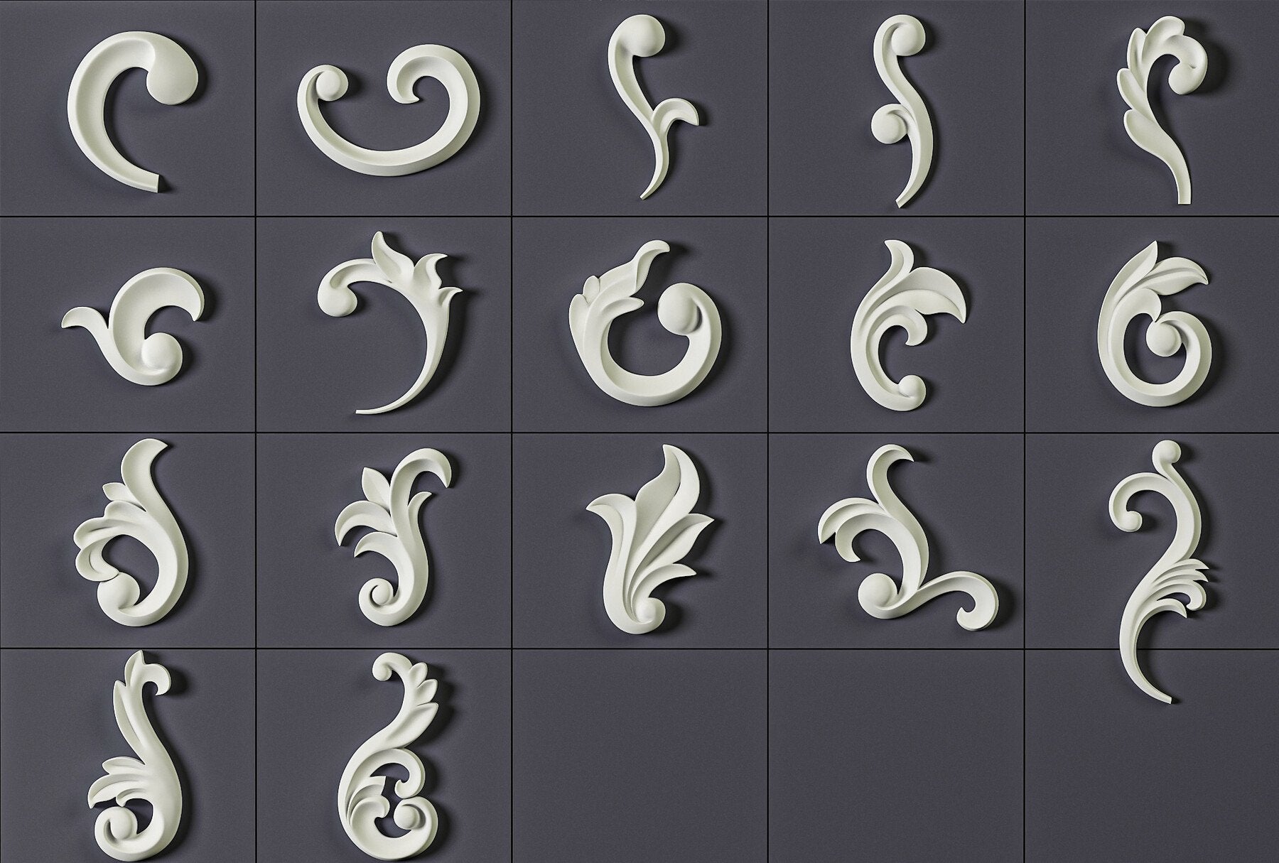 160 Ornament Brushes, 4K Alphas and 3D Models, Vol.03