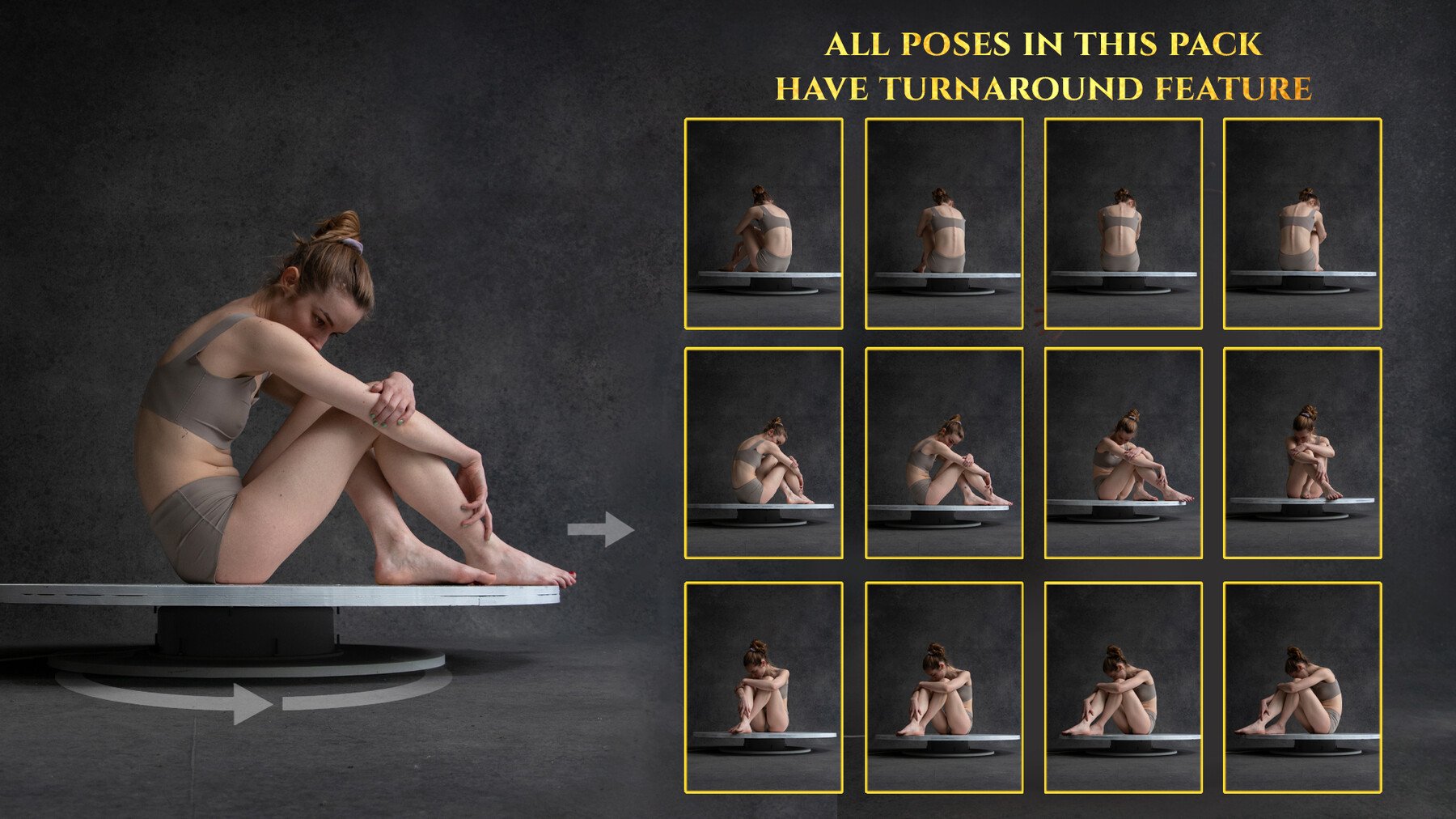 Female Anatomy (Lower poses) - Reference Photo Pack For Artists 1181 JPEGs