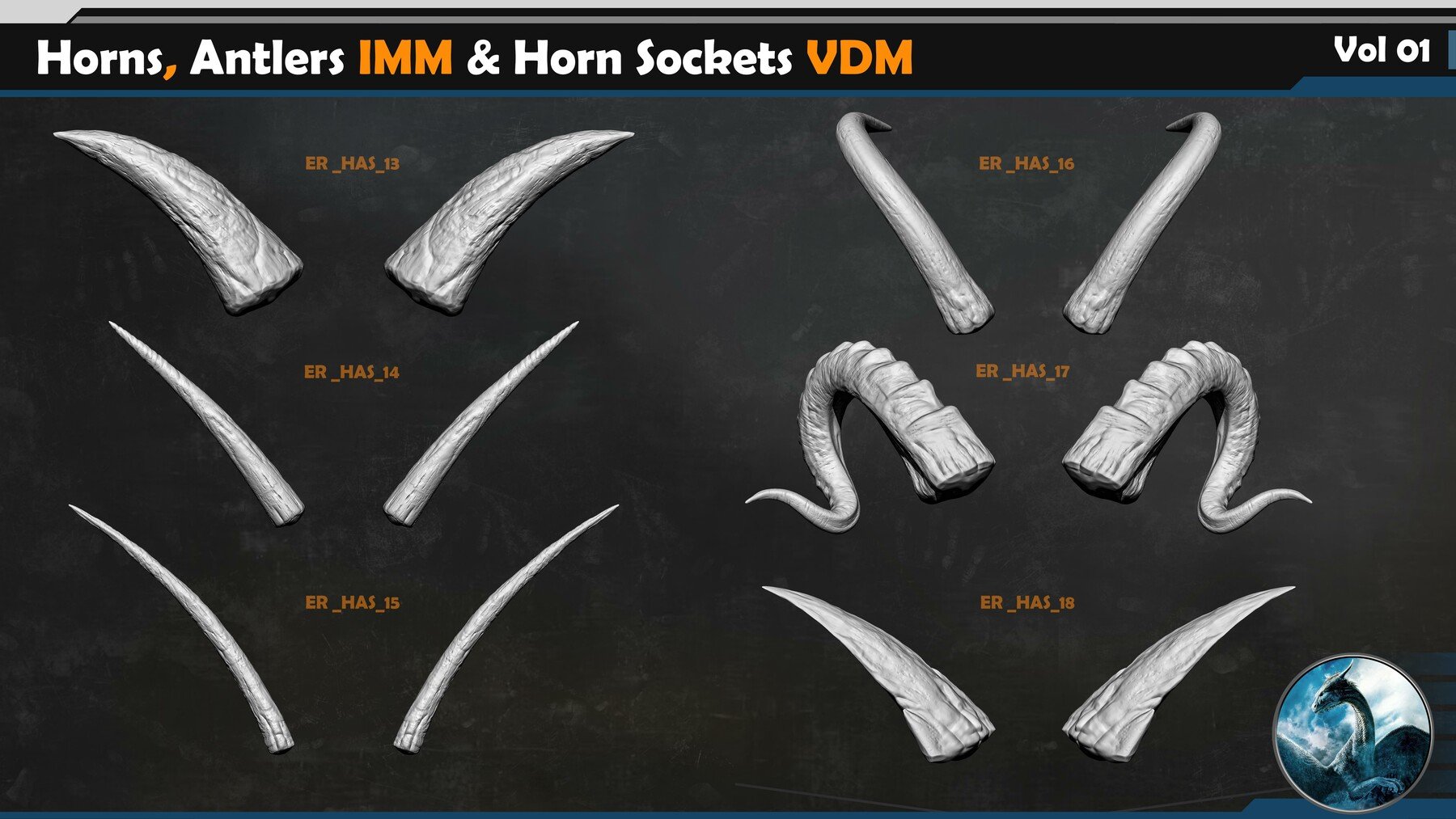 Horns and Antlers IMM & Horn Sockets VDM Vol 01