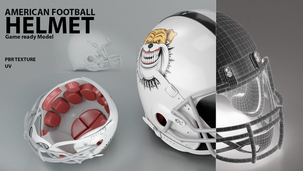 American Football Helmet ( Game ready model/ PBR Texture/UV )