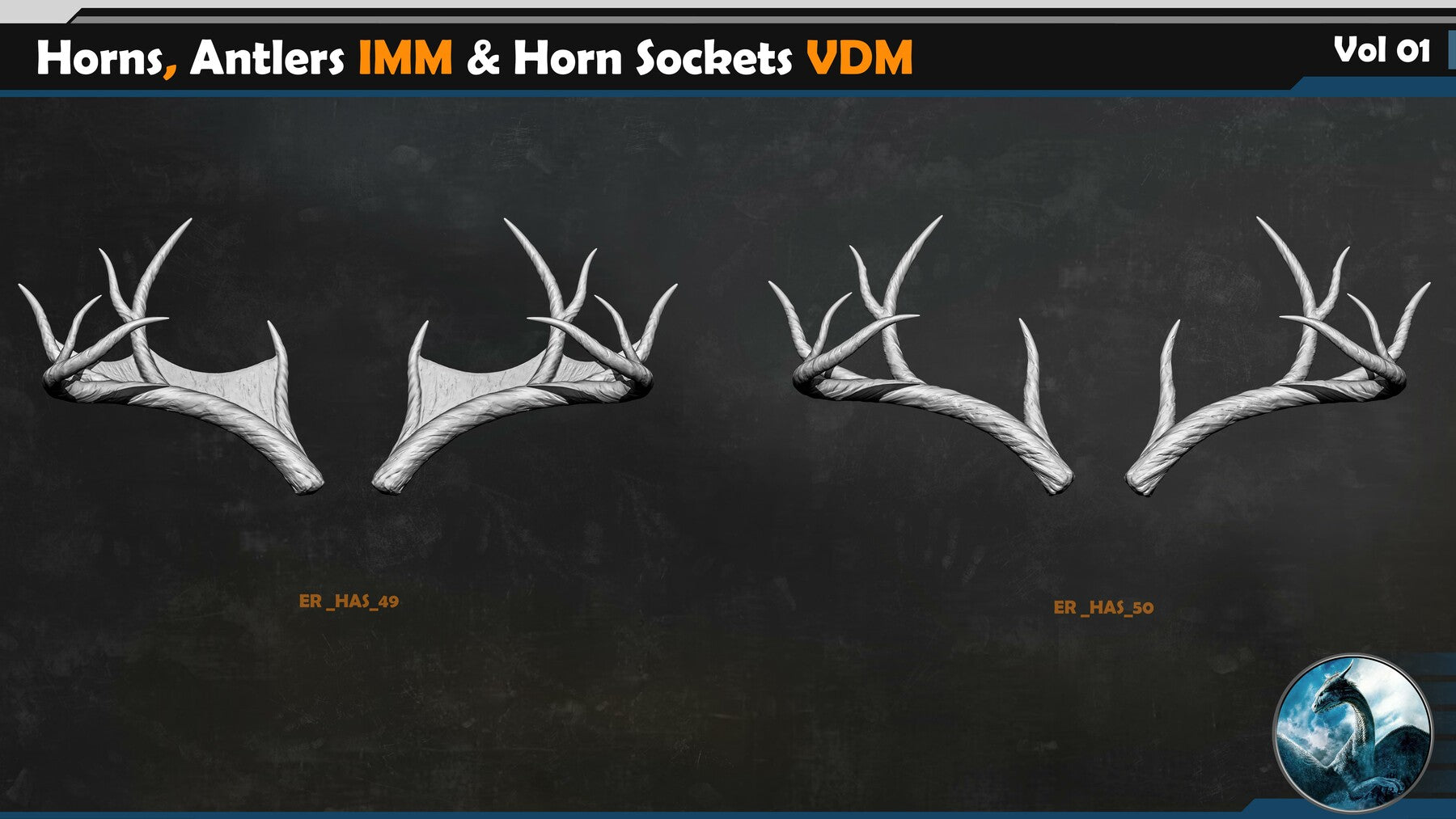 Horns and Antlers IMM & Horn Sockets VDM Vol 01