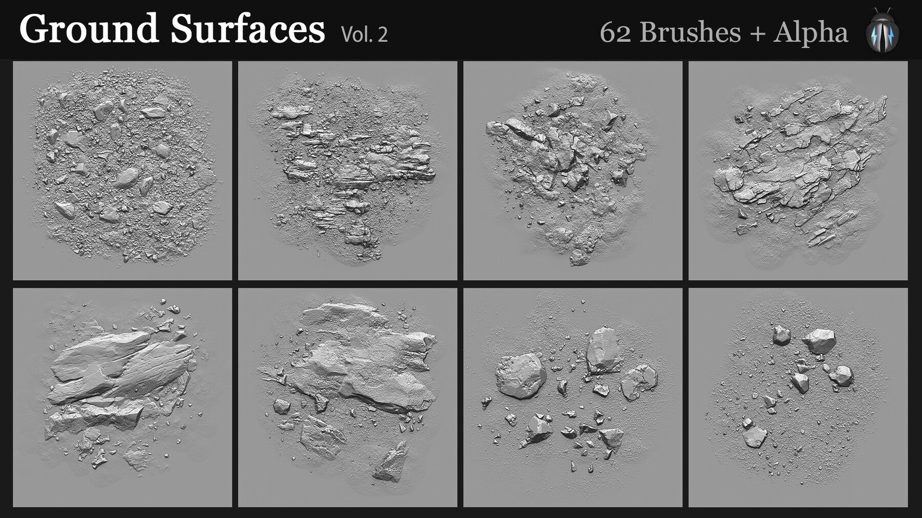 Ground Surfaces Vol.2 4K Brushes and Alpha Pack