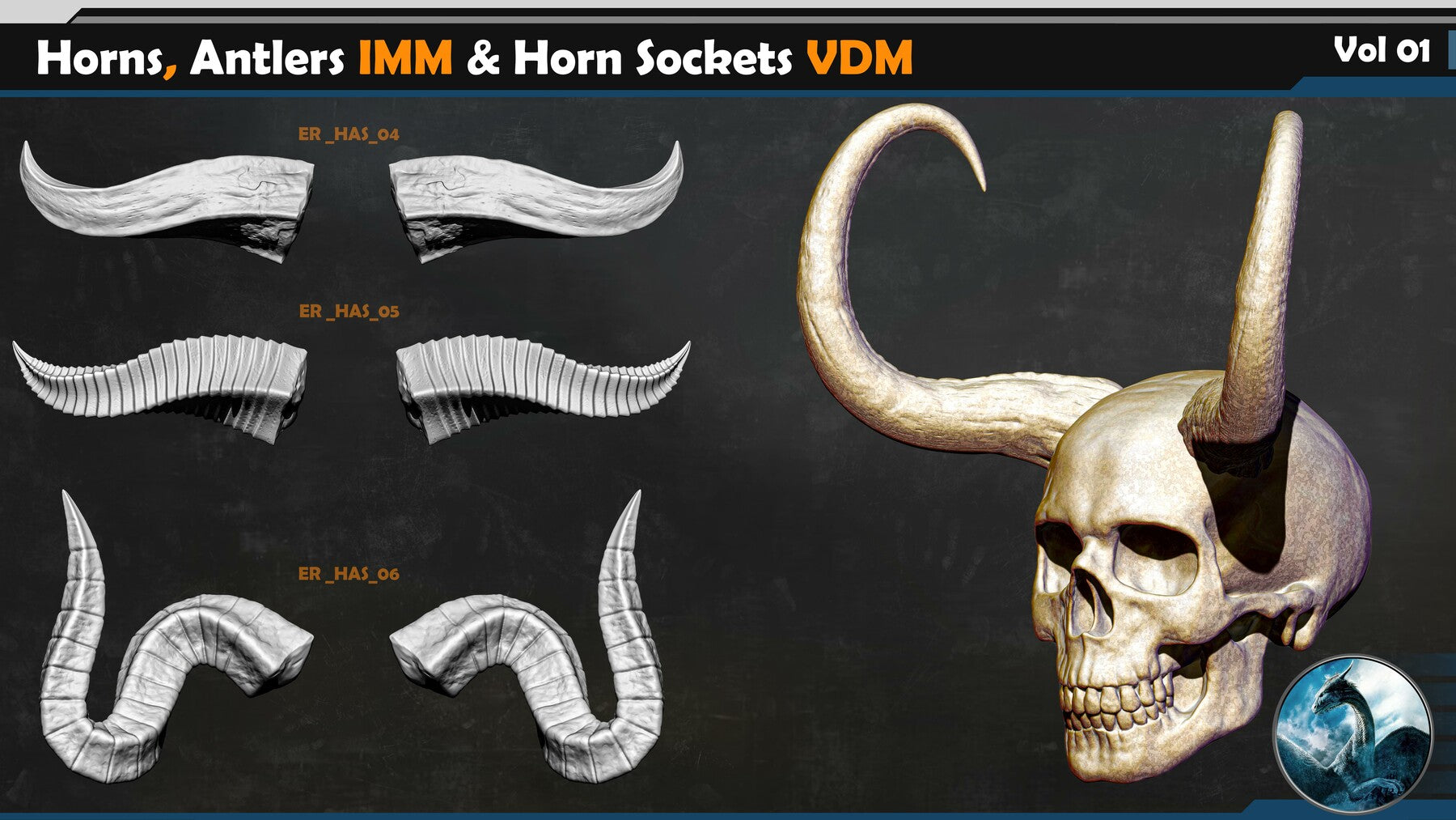 Horns and Antlers IMM & Horn Sockets VDM Vol 01