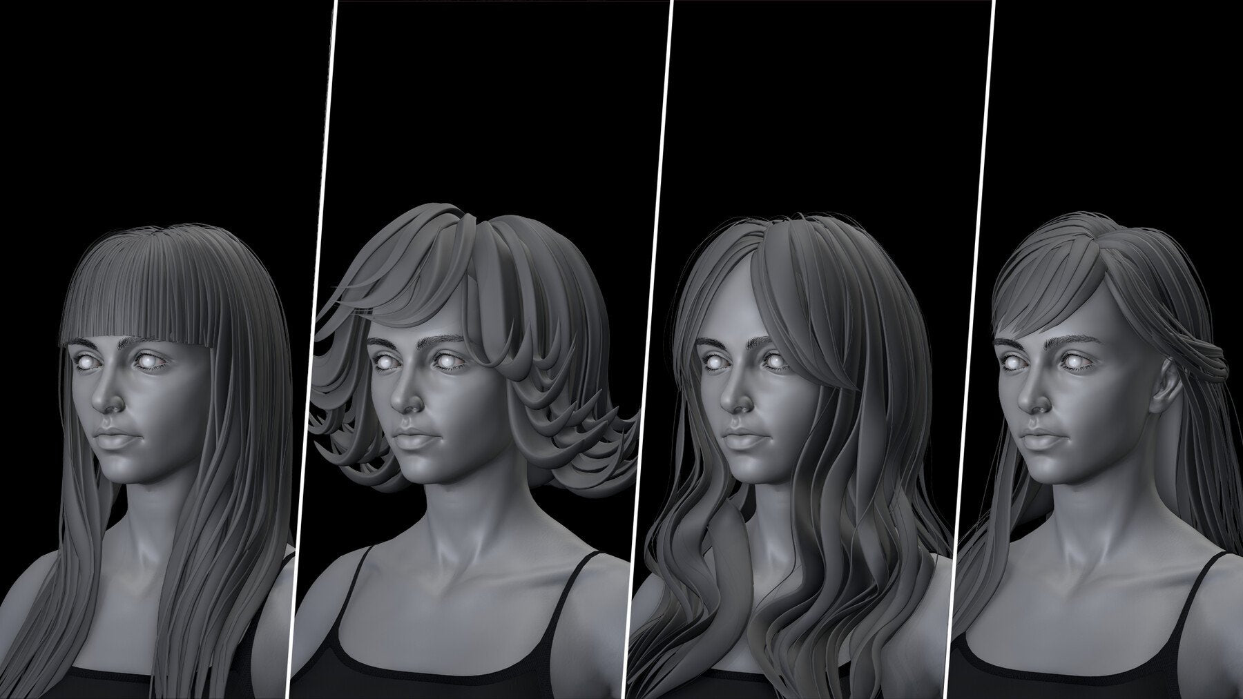 Female Hair IMM Brushes ( 40 Female Hairstyles )