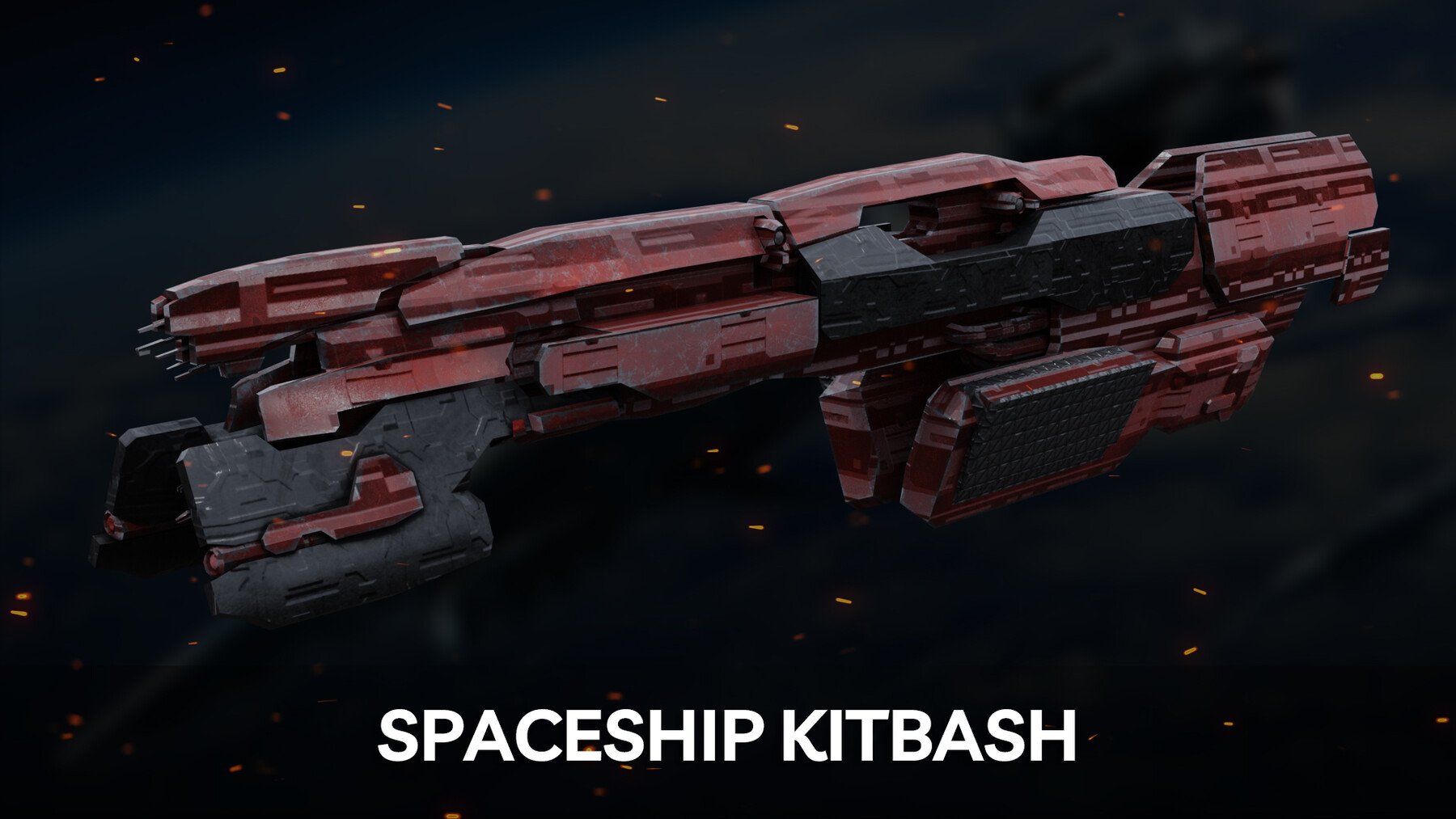 34 Spaceships Kitbash + Texture & UV's For Concept Art And Game