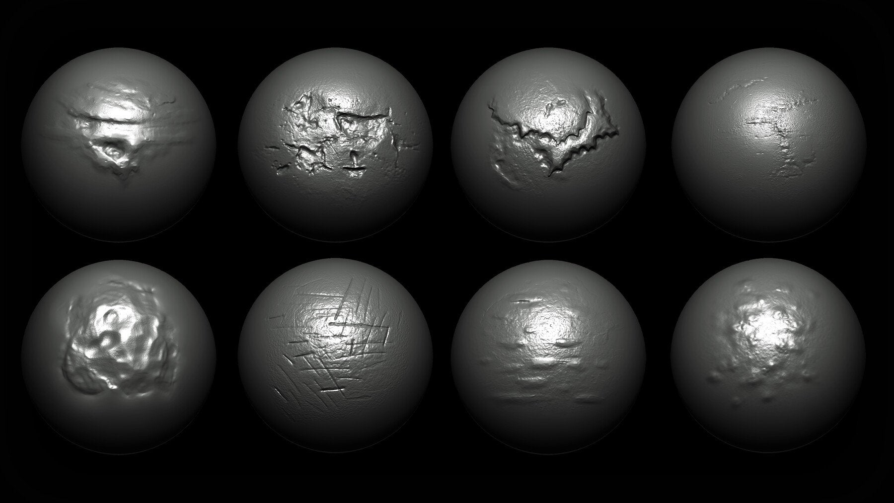 Zbrush + Blender - 40 Metal Damage Brushes