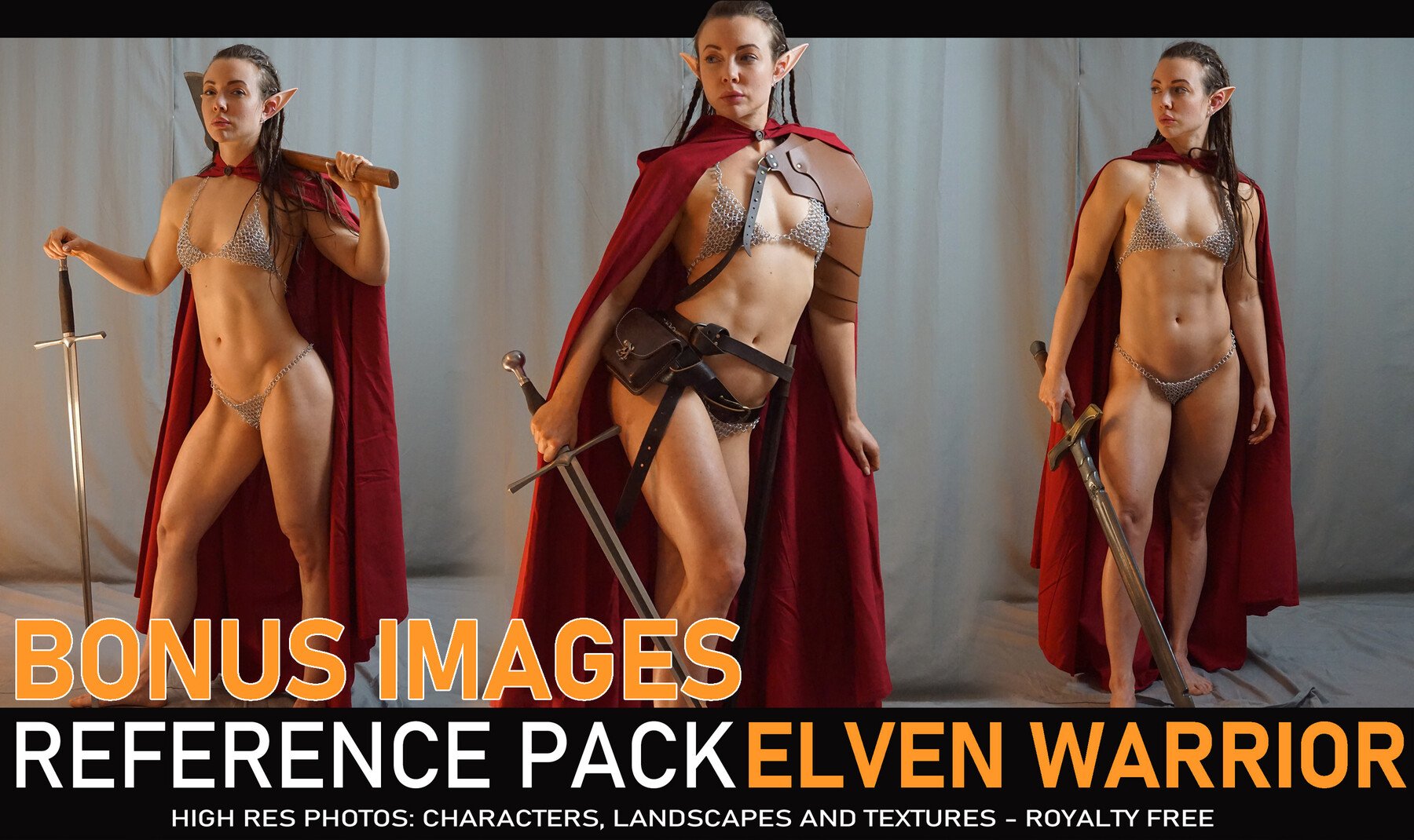 Elven Warrior 500+ Reference pictures including 360° Turnarounds +Bonus Pack