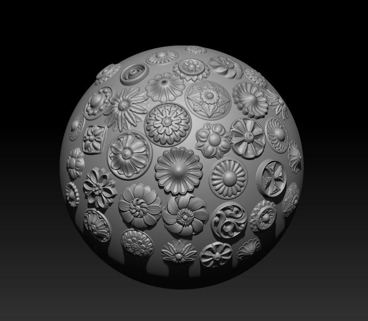 150 Ornament Brushes, 4K Alphas and 3D Models, Vol.01