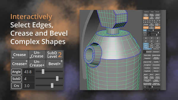 GS Toolbox v1.2 - Maya Modeling Plug-in. Interactive Creasing/Beveling, Fast Instancing and more.