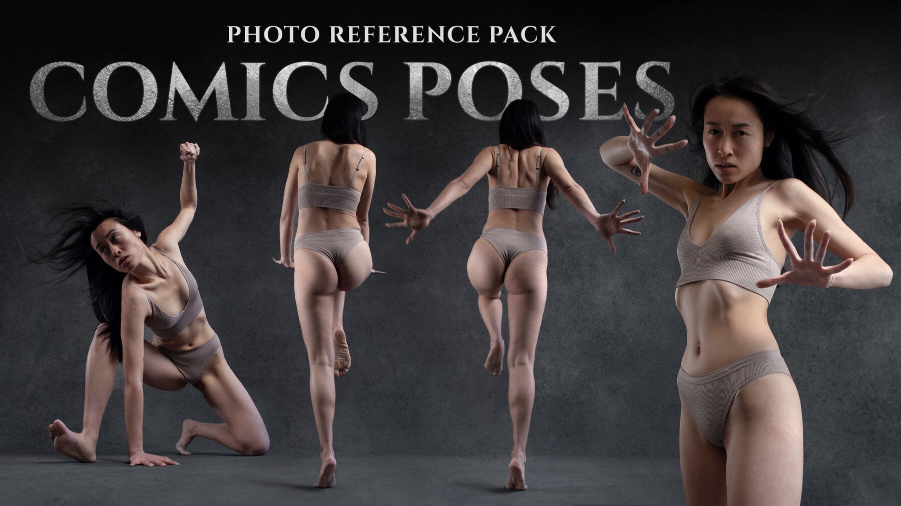 Comics Poses (female) - Reference Photo Pack For Artists 378 JPEGs