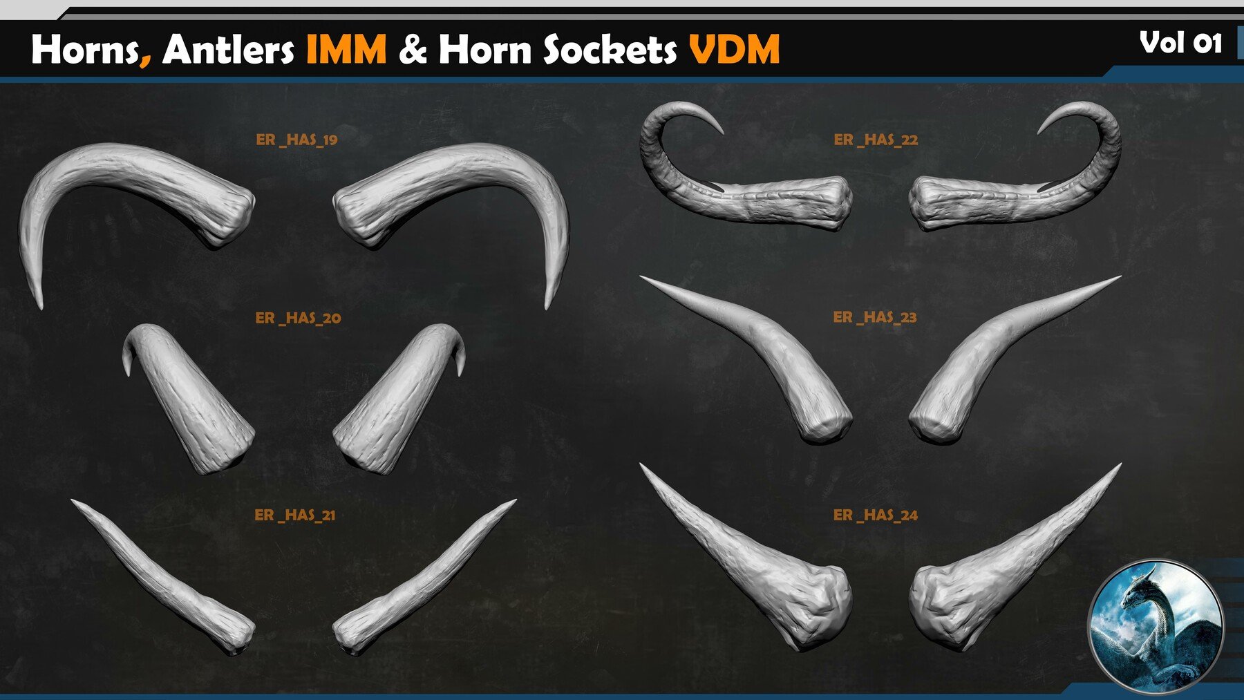 Horns and Antlers IMM & Horn Sockets VDM Vol 01