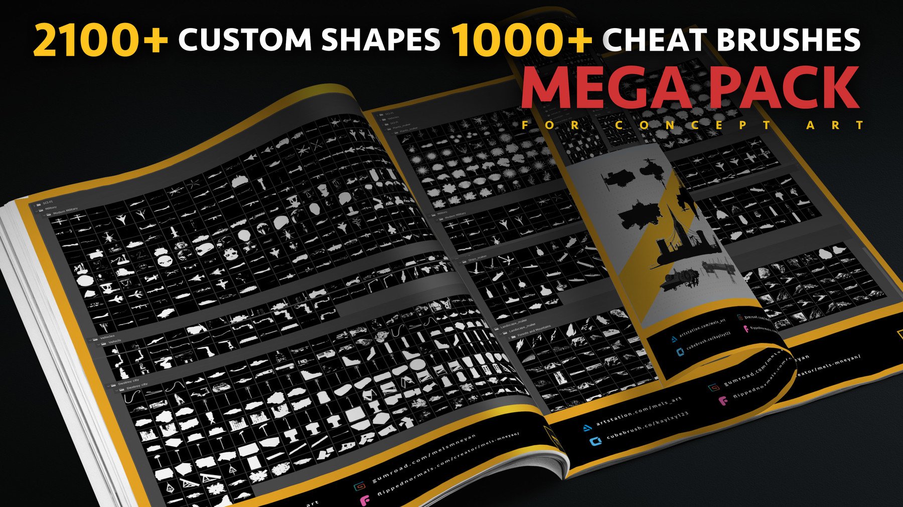 2100+ Custom Shapes+1000 Cheat Brushes Mega Pack for Concept Art ...