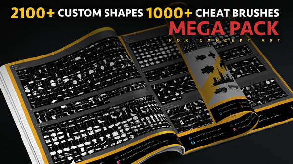 2100+ Custom Shapes+1000 Cheat Brushes Mega Pack for Concept Art