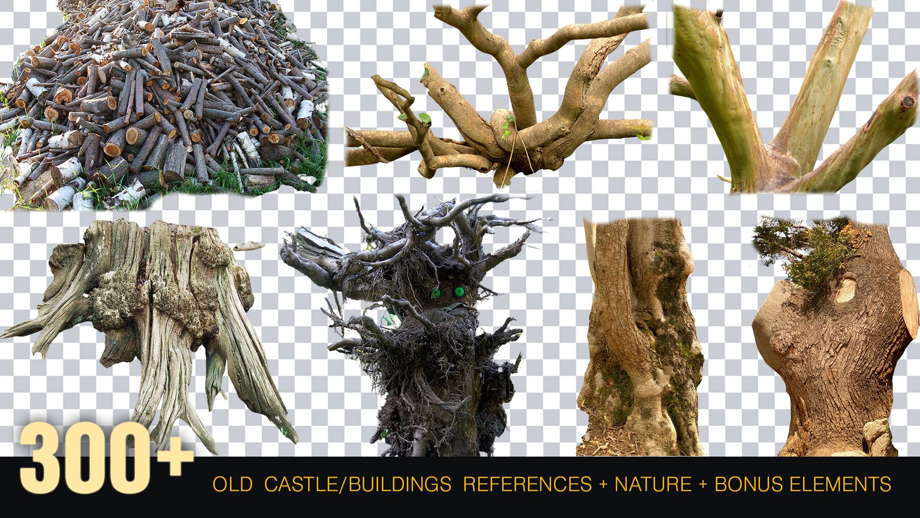 300+Old Castle/Buildings reference Pack+Nature+Bonus [Transparent BG] Perfect For Matte Painting And Photobash