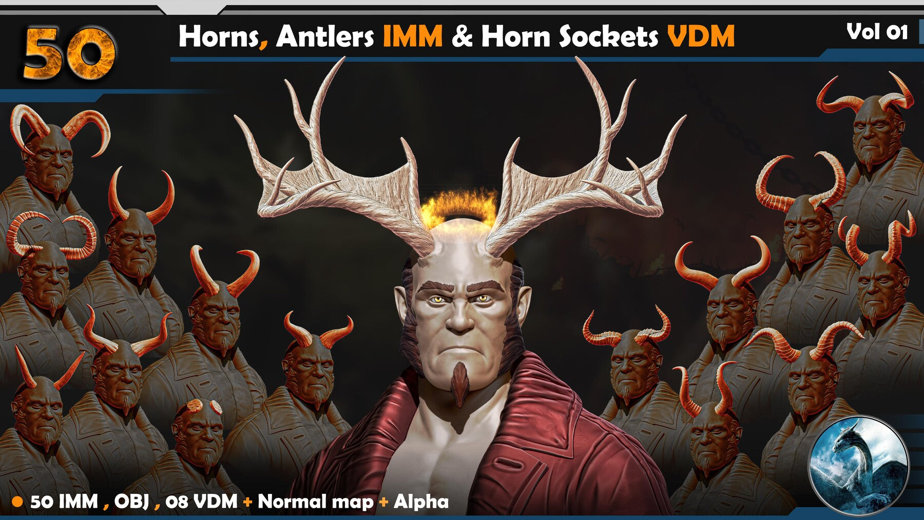 Horns and Antlers IMM & Horn Sockets VDM Vol 01