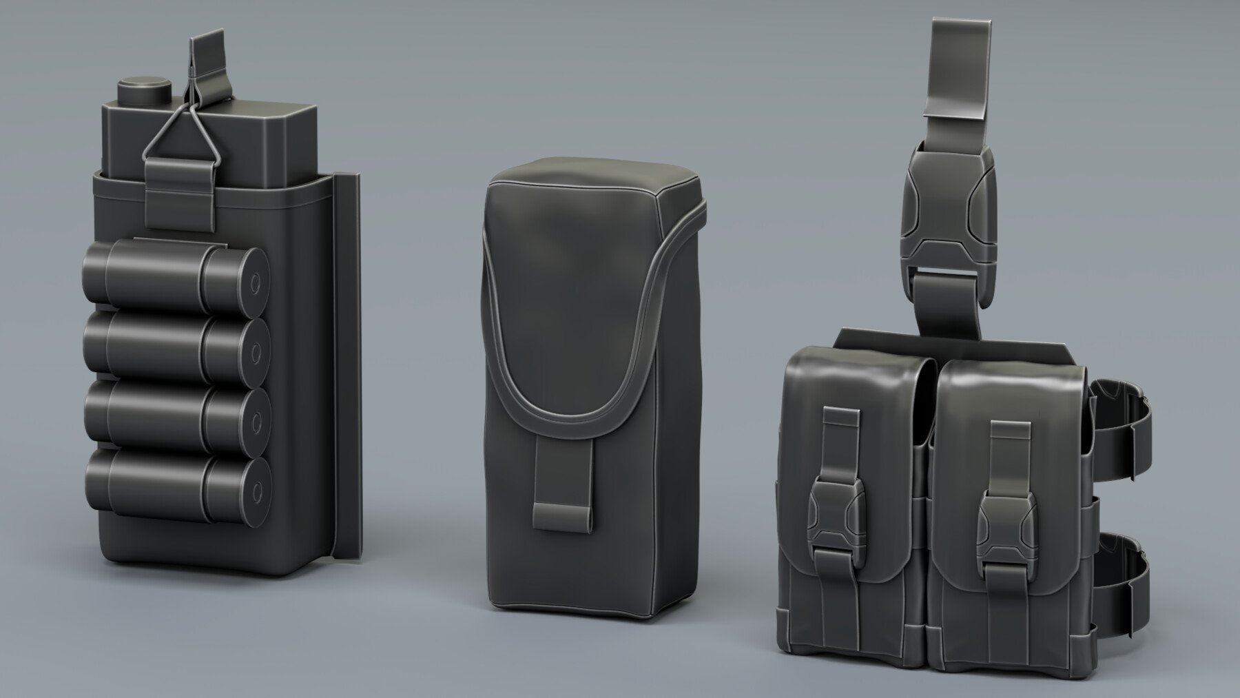 Military Tactical Pouches [Kitbash] [CLEAN TOPOLOGY]