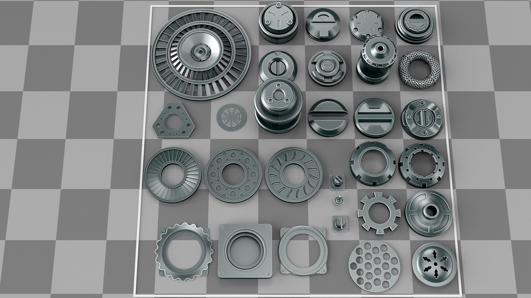 100+ Steampunk KITBASH PACK (Zbrush IMM Brushes) Game ready topology