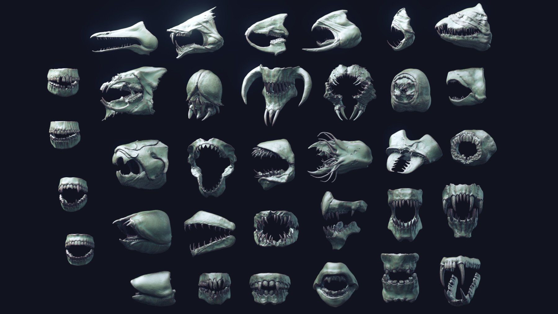 JAWS - 33 Monster Mouths 'n Skulls & IMM Brush Pack