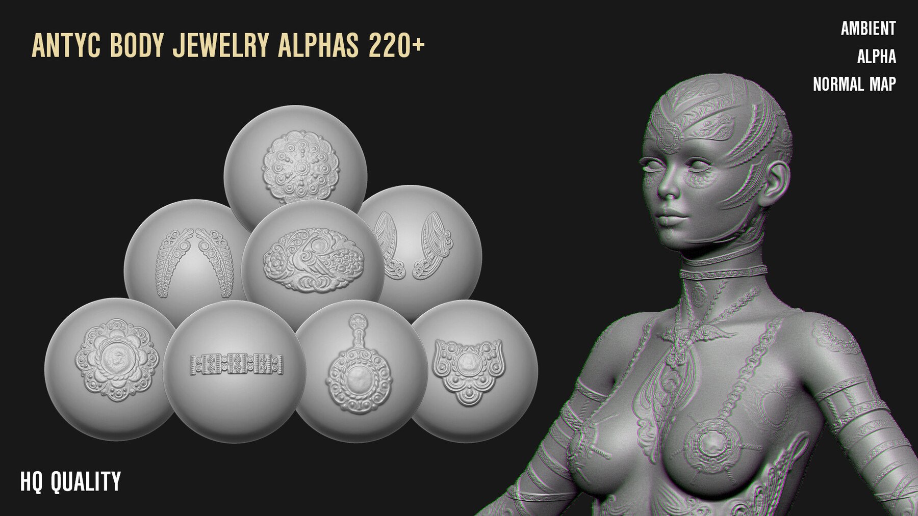 220+ ANTYC BODY JEWELRY AND CLOTH DECORATION ALPHAS