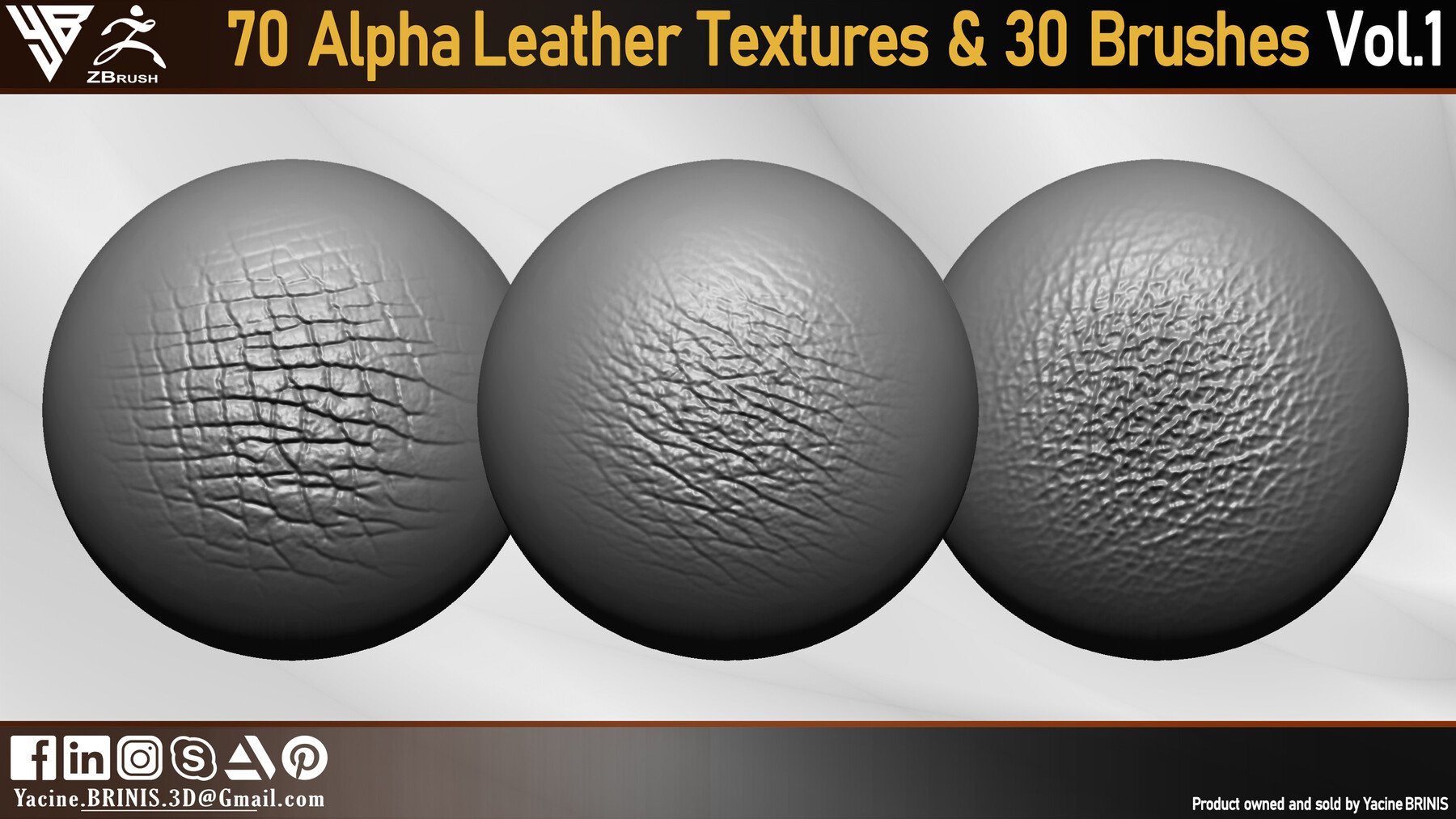 70 Alpha Leather Textures & 30 Brushes Vol 01