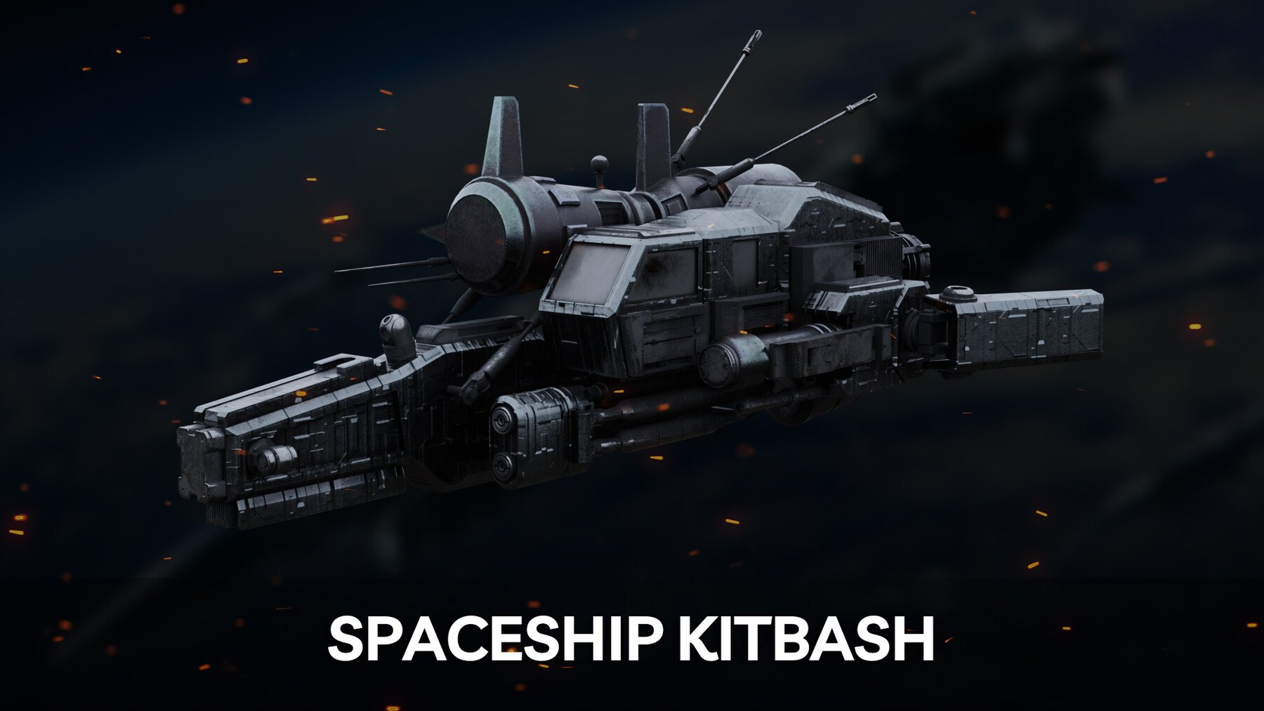 34 Spaceships Kitbash + Texture & UV's For Concept Art And Game